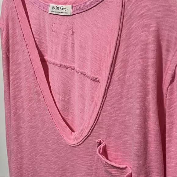 We The Free Betty Slouchy Lightweight orchid cotton blend Long Sleeve Pocket Tee - Picture 2 of 6